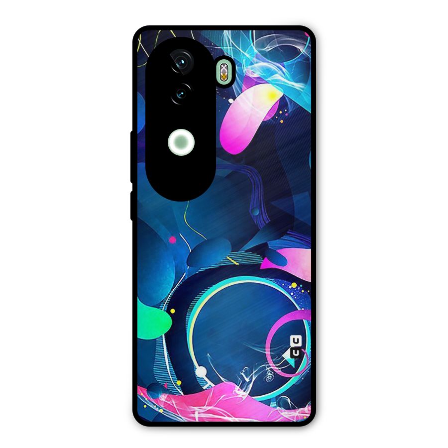 Blue Circle Flow Metal Back Case for iQOO Z9s