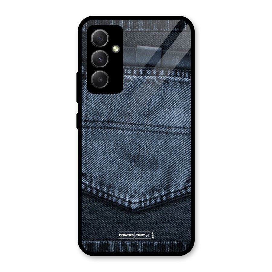 Blue Denim Glass Back Case for Galaxy A34