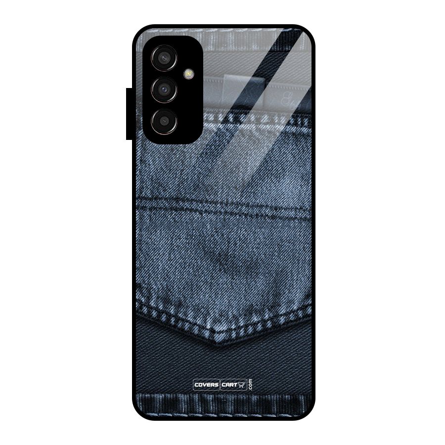 Blue Denim Glass Back Case for Galaxy F13
