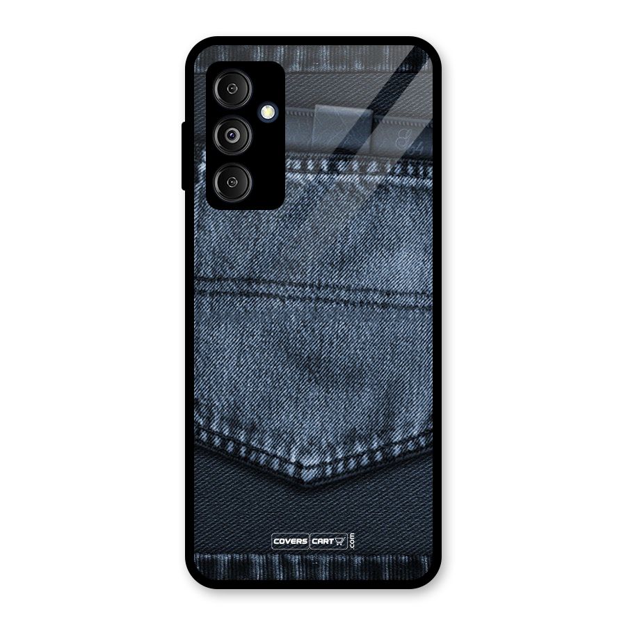 Blue Denim Glass Back Case for Galaxy M14 5G