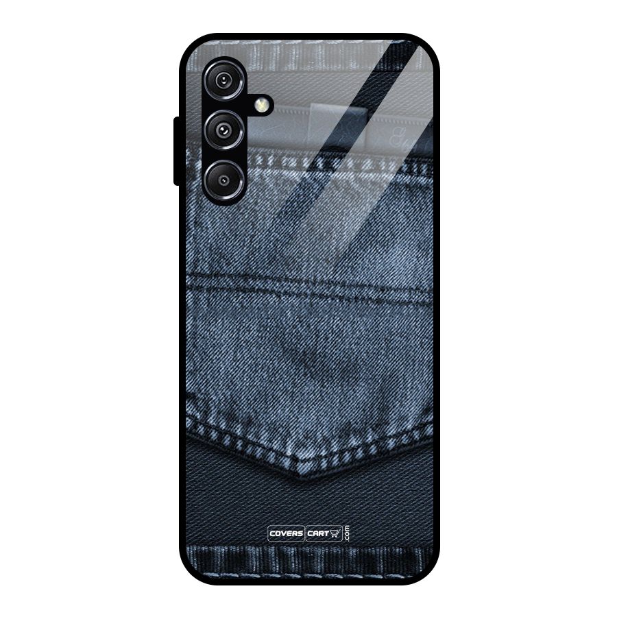 Blue Denim Glass Back Case for Galaxy M34 5G