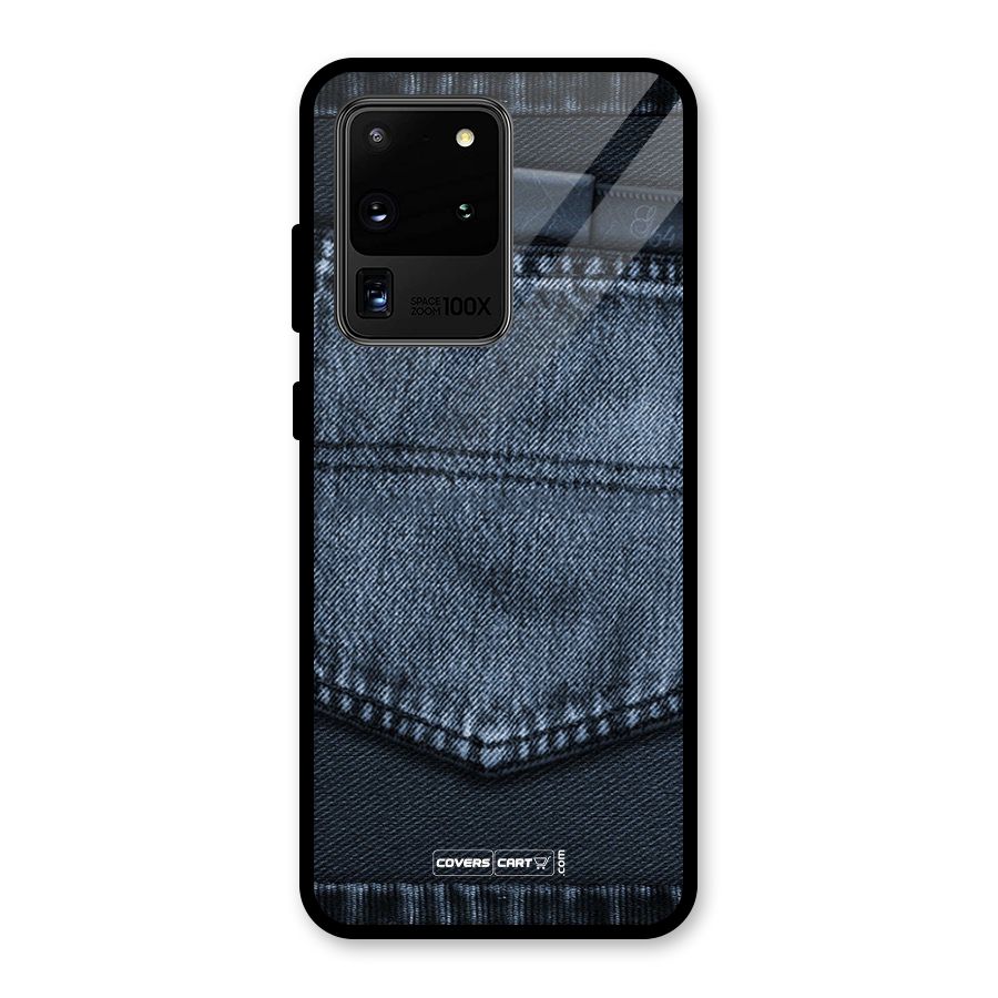 Blue Denim Glass Back Case for Galaxy S20 Ultra