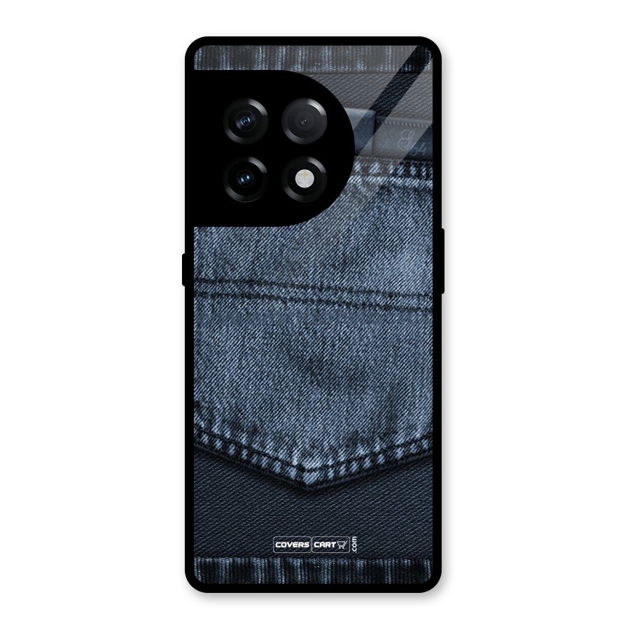 Blue Denim Glass Back Case for OnePlus 11R