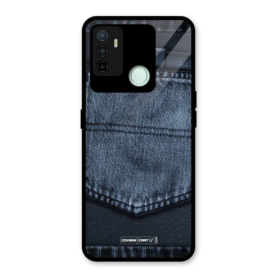 Blue Denim Glass Back Case for Oppo A53