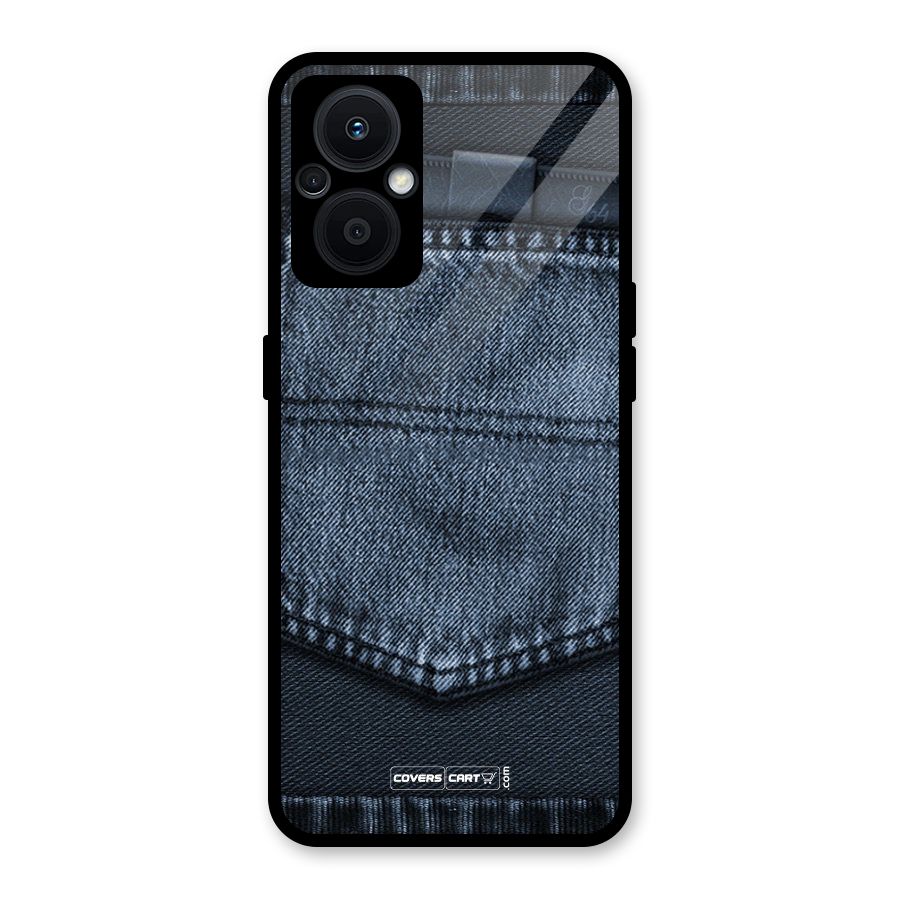 Blue Denim Glass Back Case for Oppo F21s Pro 5G