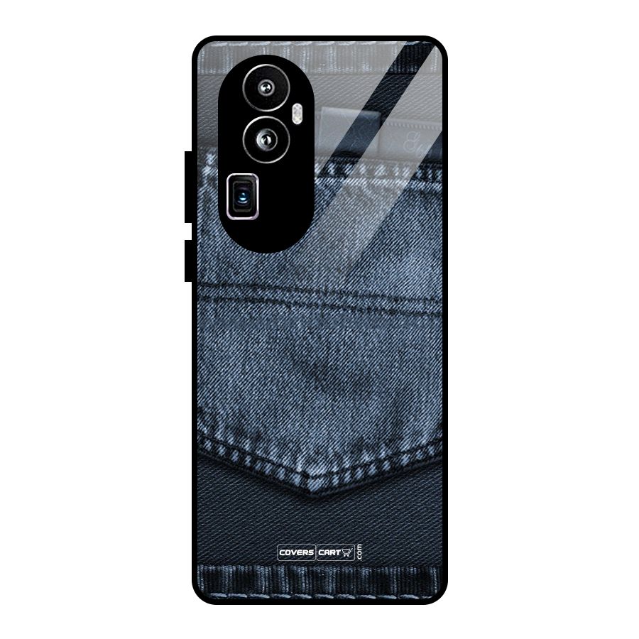 Blue Denim Glass Back Case for Oppo Reno10 Pro Plus