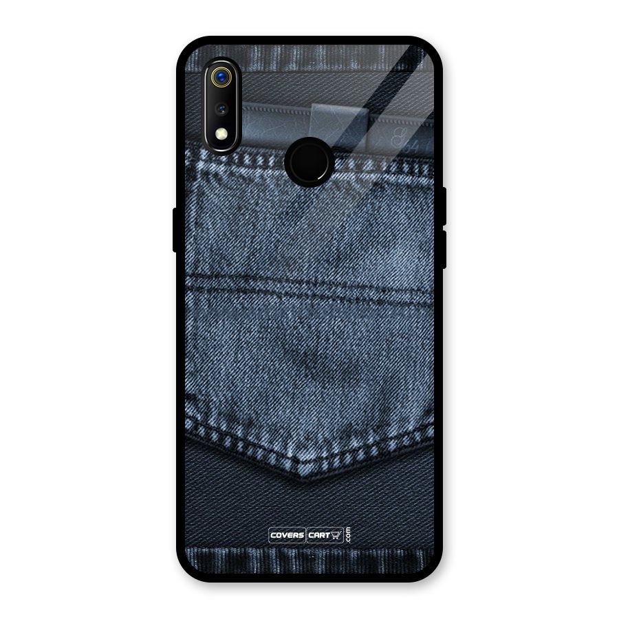 Blue Denim Glass Back Case for Realme 3i