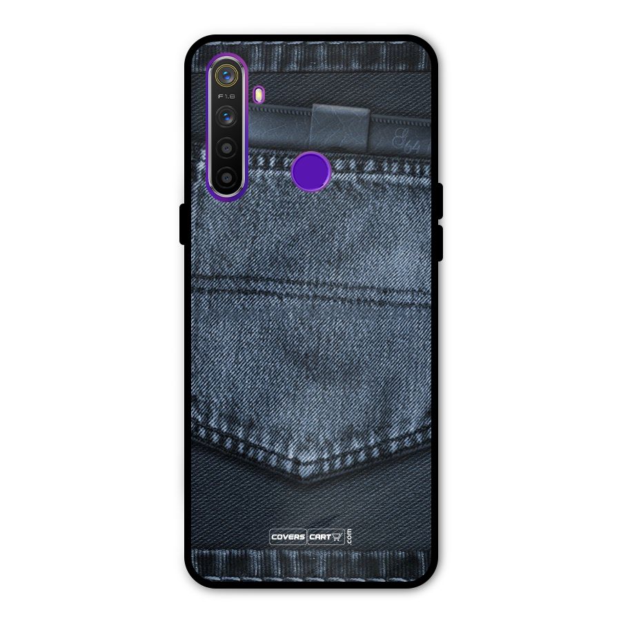 Blue Denim Glass Back Case for Realme 5s