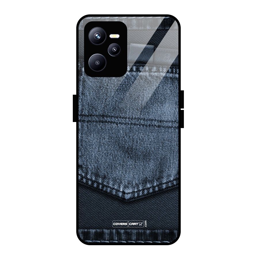 Blue Denim Glass Back Case for Realme C35