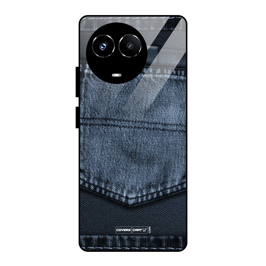 Blue Denim Glass Back Case for Realme Narzo 60X