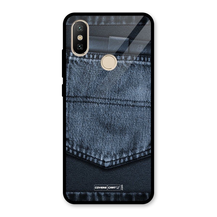 Blue Denim Glass Back Case for Redmi A2