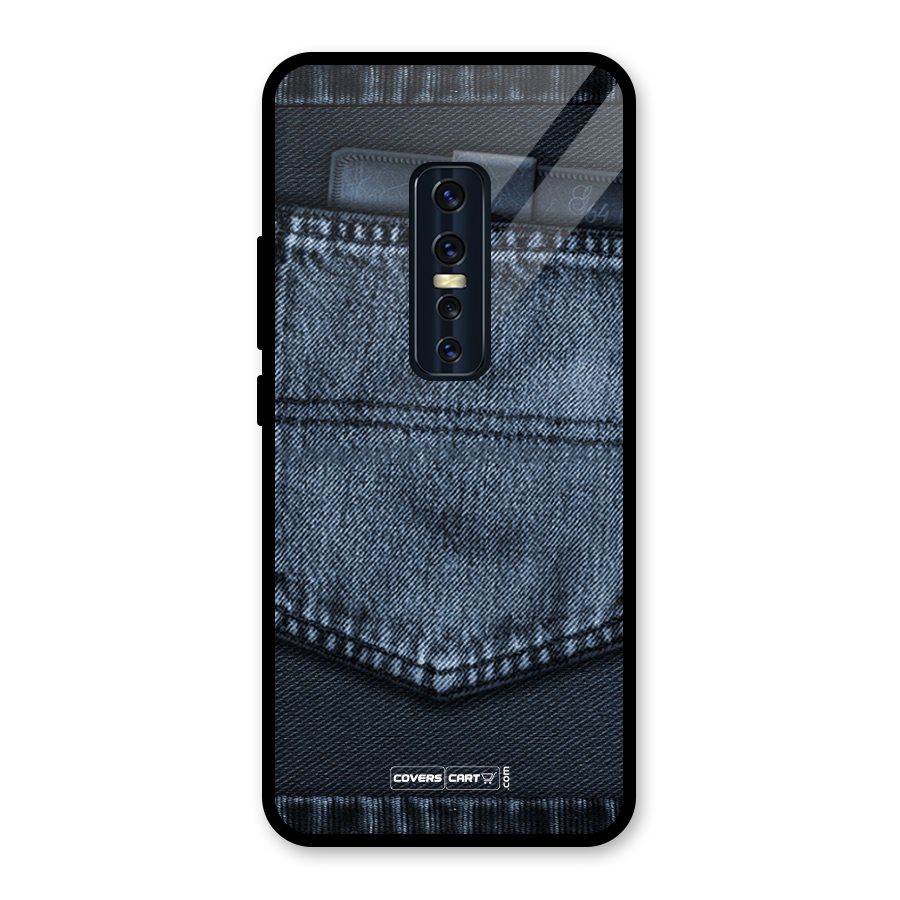 Blue Denim Glass Back Case for Vivo V17 Pro