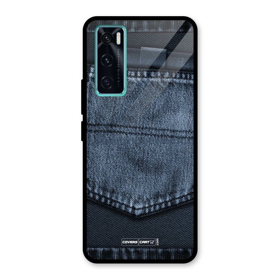 Blue Denim Glass Back Case for Vivo V20 SE