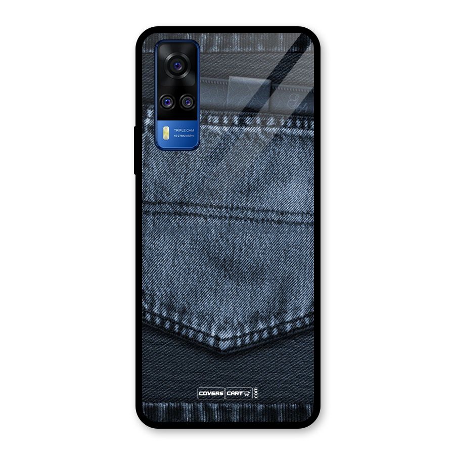Blue Denim Glass Back Case for Vivo Y31