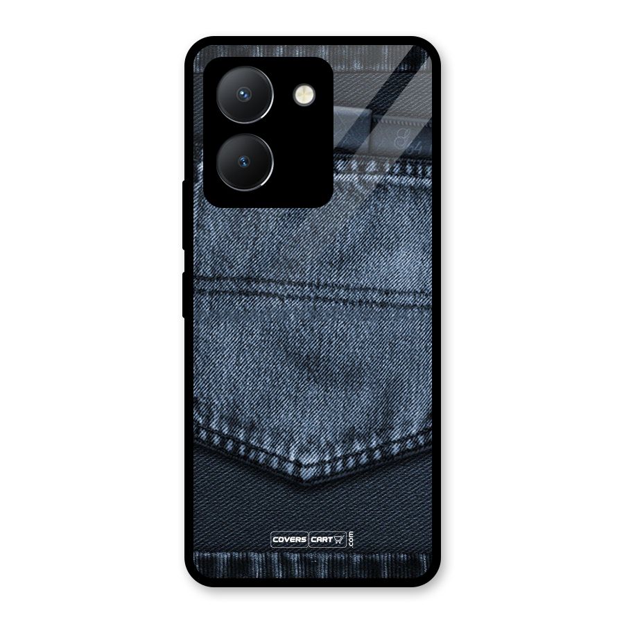 Blue Denim Glass Back Case for Vivo Y36