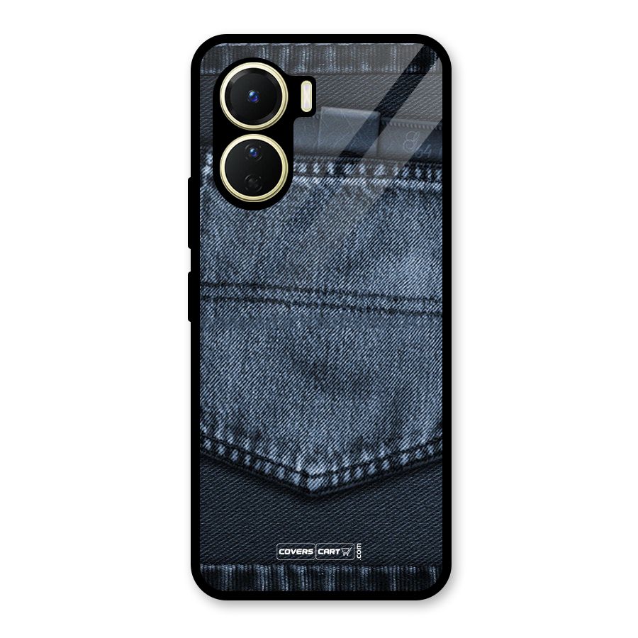 Blue Denim Glass Back Case for Vivo Y56