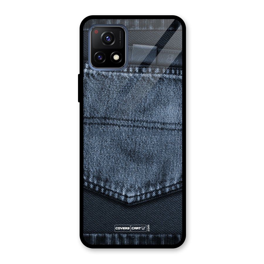 Blue Denim Glass Back Case for Vivo Y72 5G