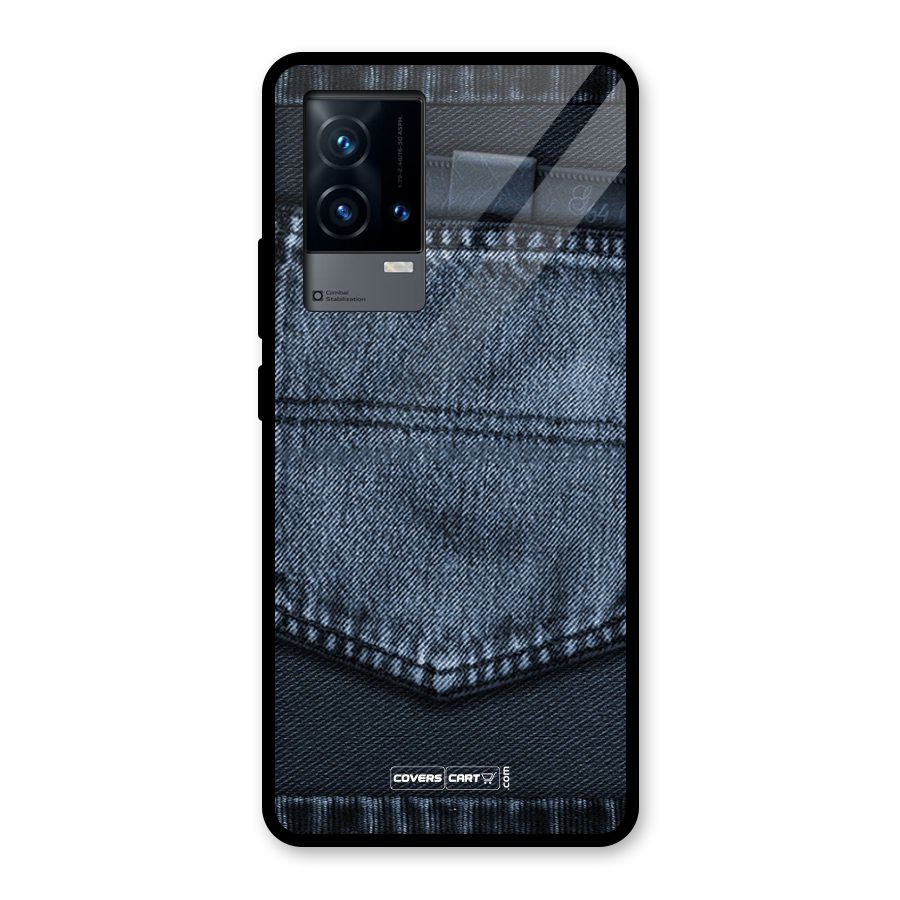 Blue Denim Glass Back Case for iQOO 9 5G