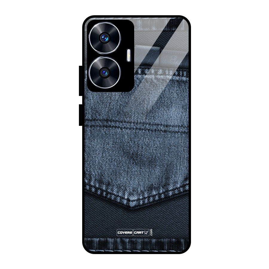 Blue Denim Glass Back Case for realme C55