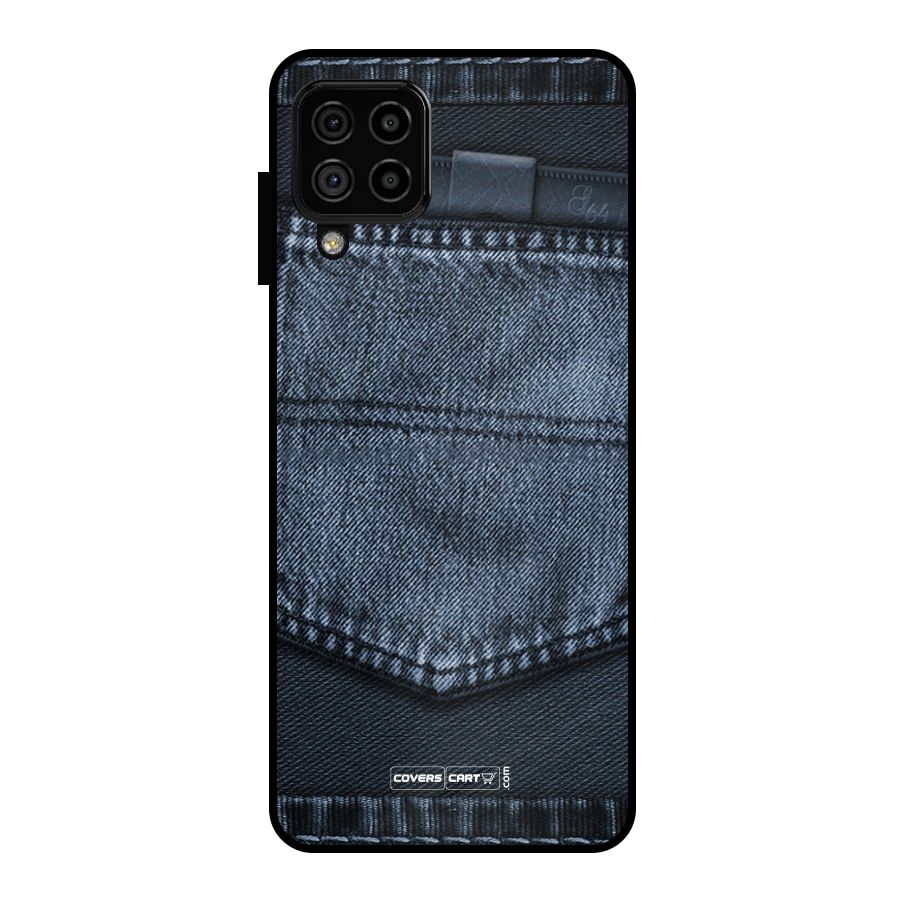 Blue Denim Metal Back Case for Galaxy A22 4G