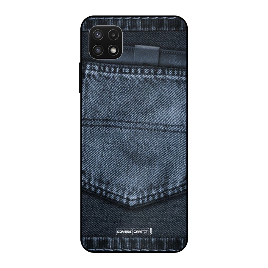 Blue Denim Metal Back Case for Galaxy A22 5G