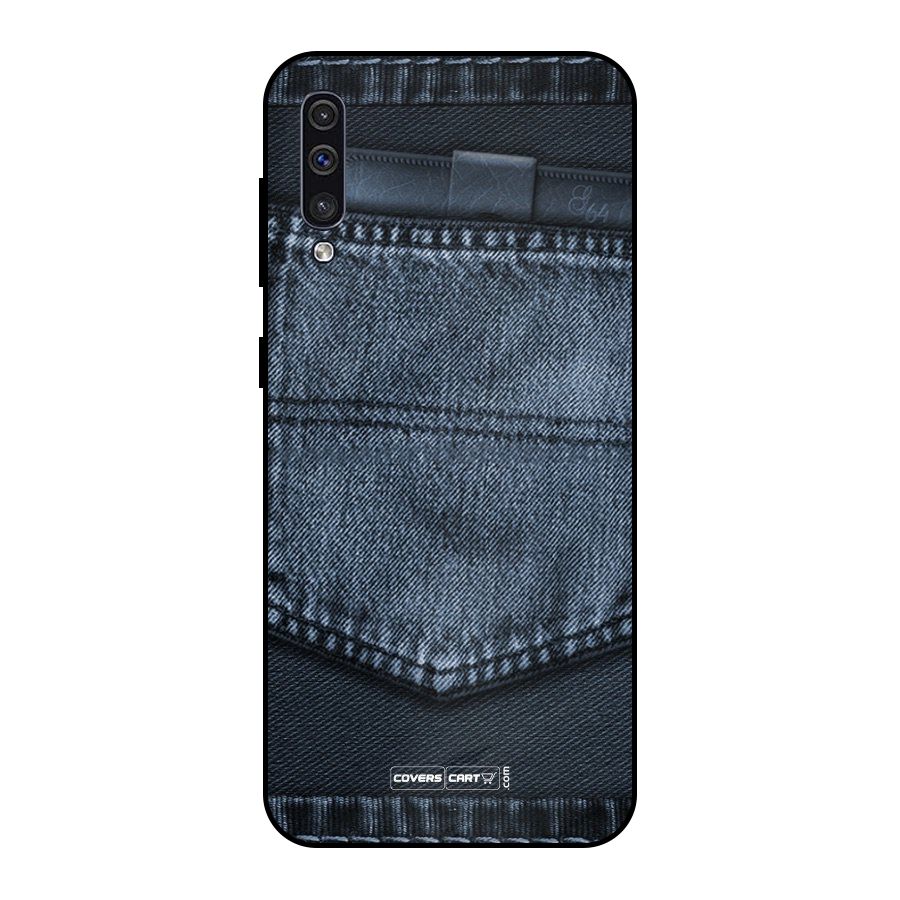 Blue Denim Metal Back Case for Galaxy A30s