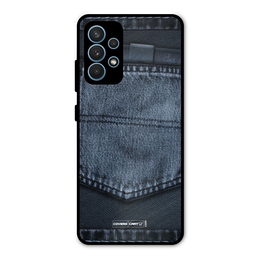 Blue Denim Metal Back Case for Galaxy A32