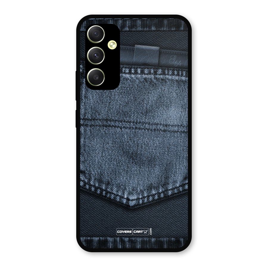 Blue Denim Metal Back Case for Galaxy A34
