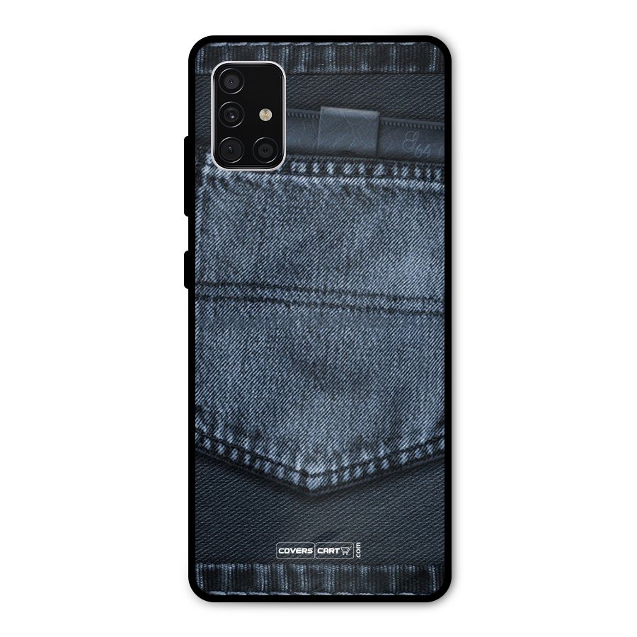 Blue Denim Metal Back Case for Galaxy A51