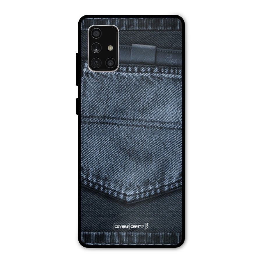 Blue Denim Metal Back Case for Galaxy A71