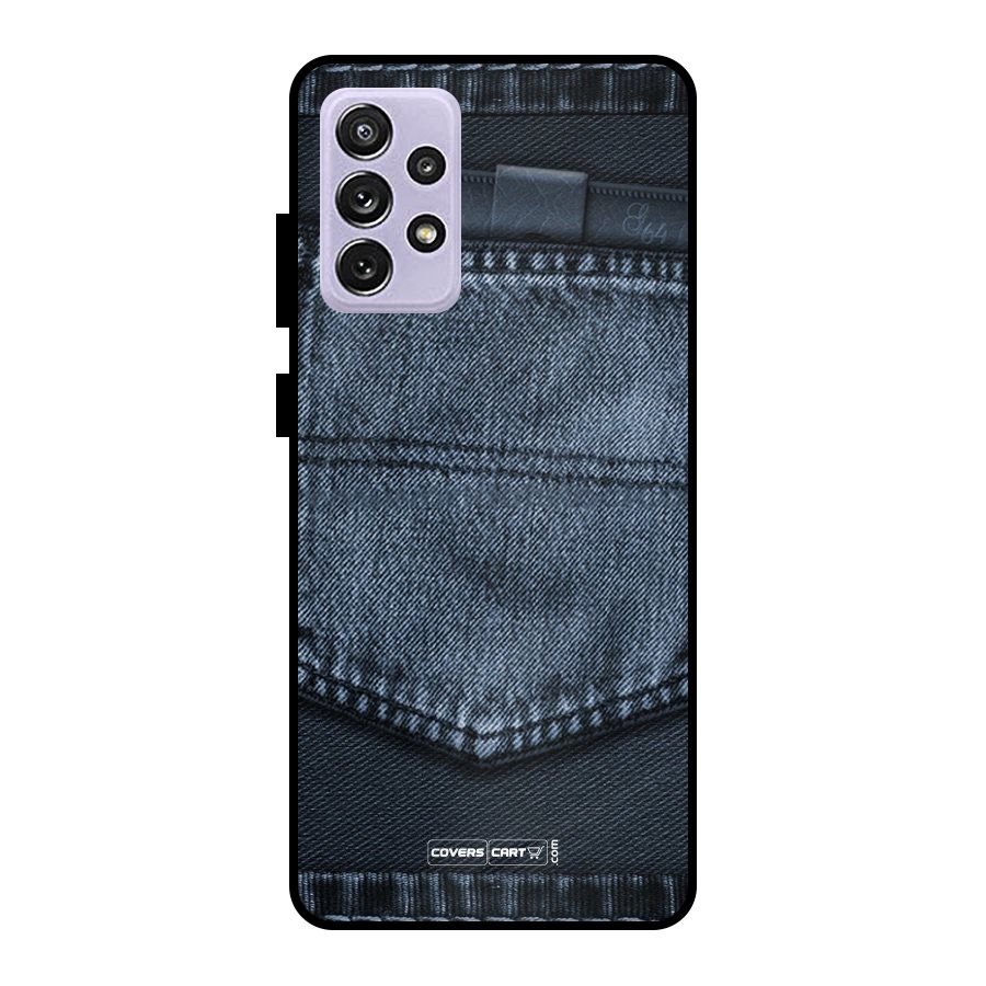 Blue Denim Metal Back Case for Galaxy A72