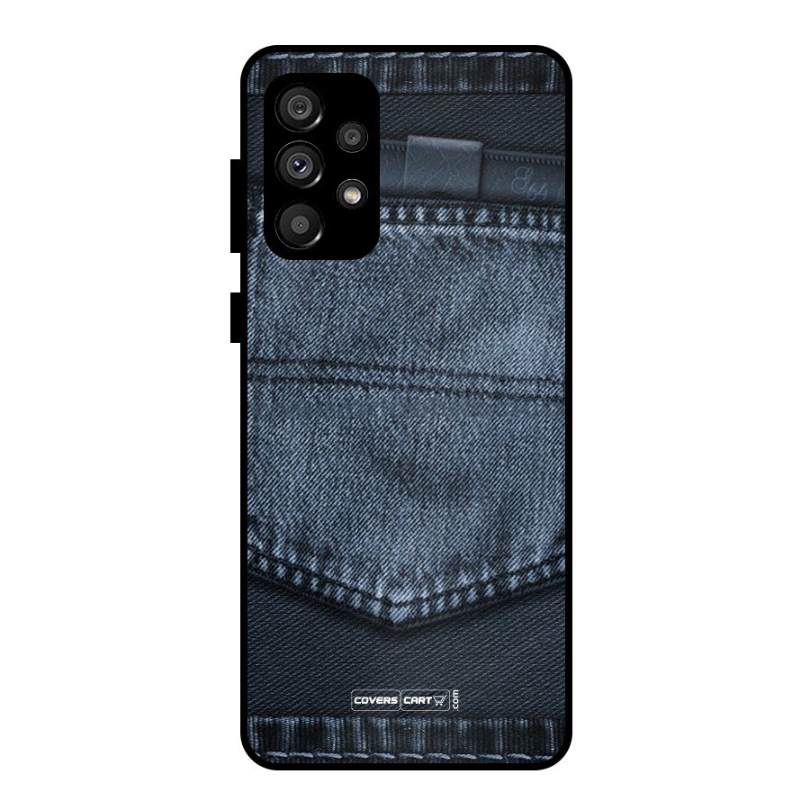 Blue Denim Metal Back Case for Galaxy A73 5G