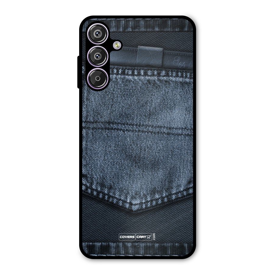 Blue Denim Metal Back Case for Galaxy F15