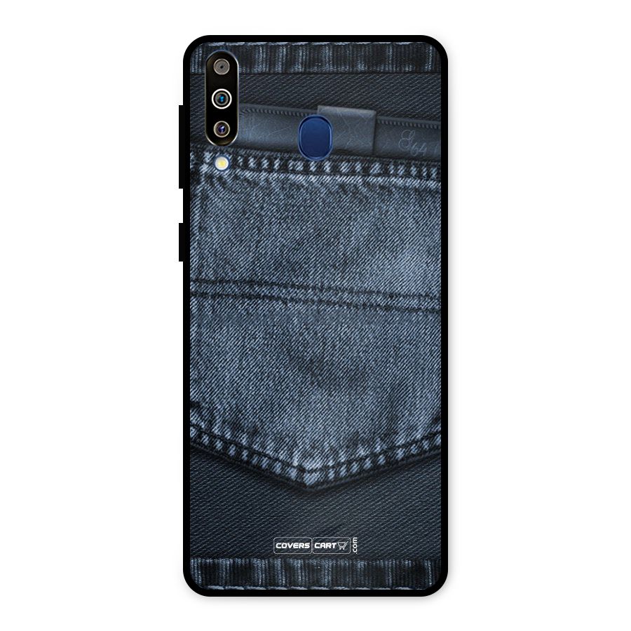 Blue Denim Metal Back Case for Galaxy M30