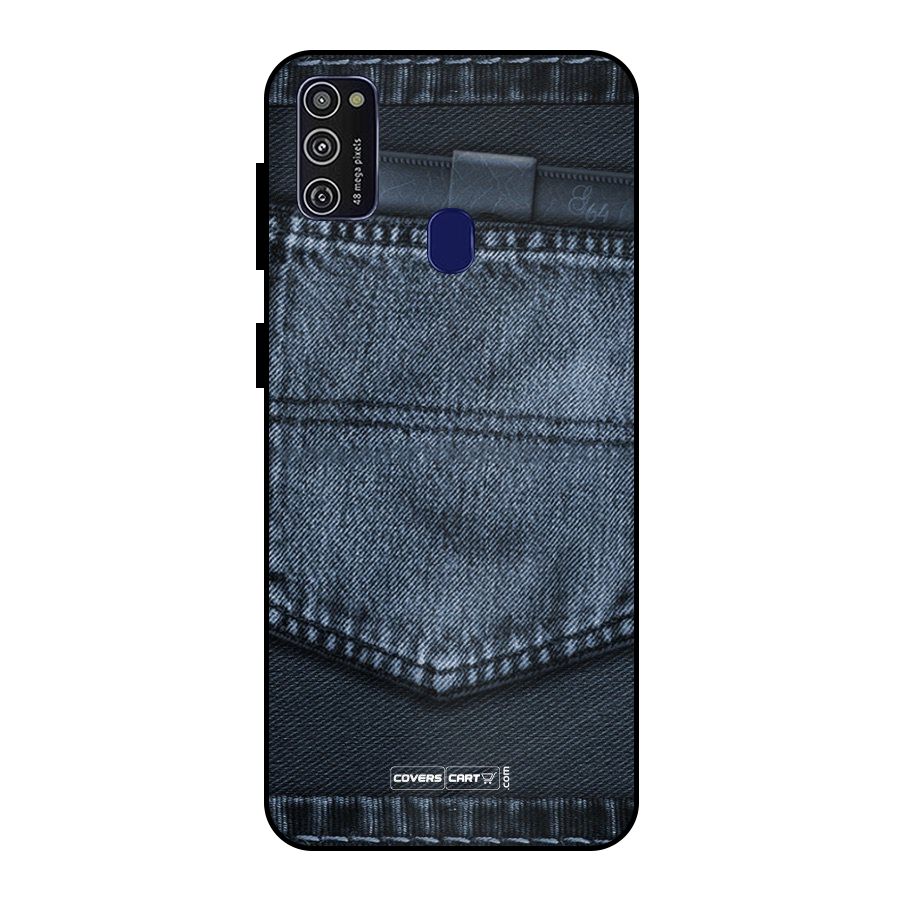 Blue Denim Metal Back Case for Galaxy M30s