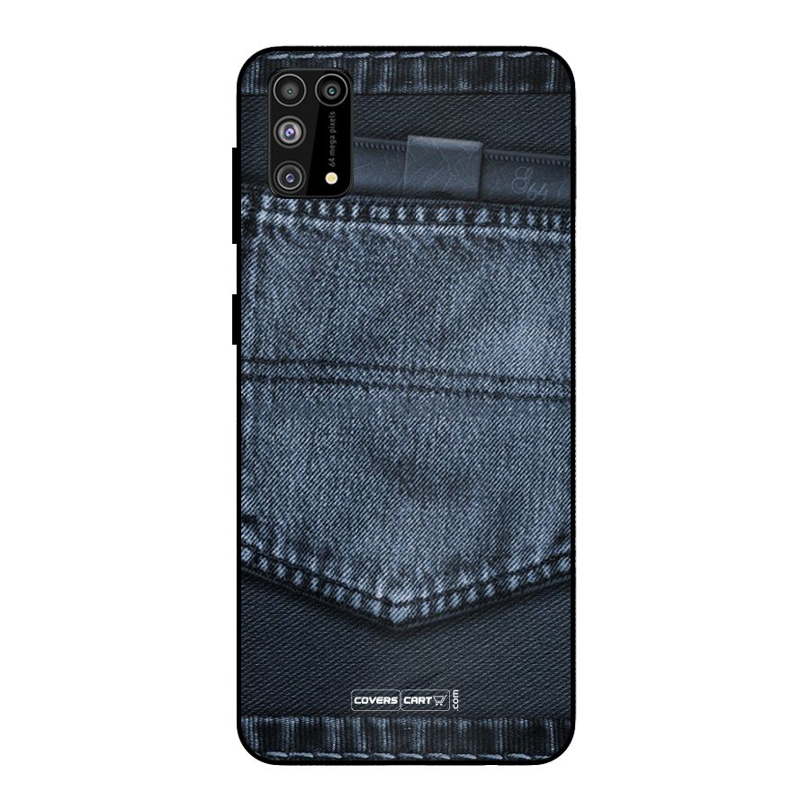 Blue Denim Metal Back Case for Galaxy M31