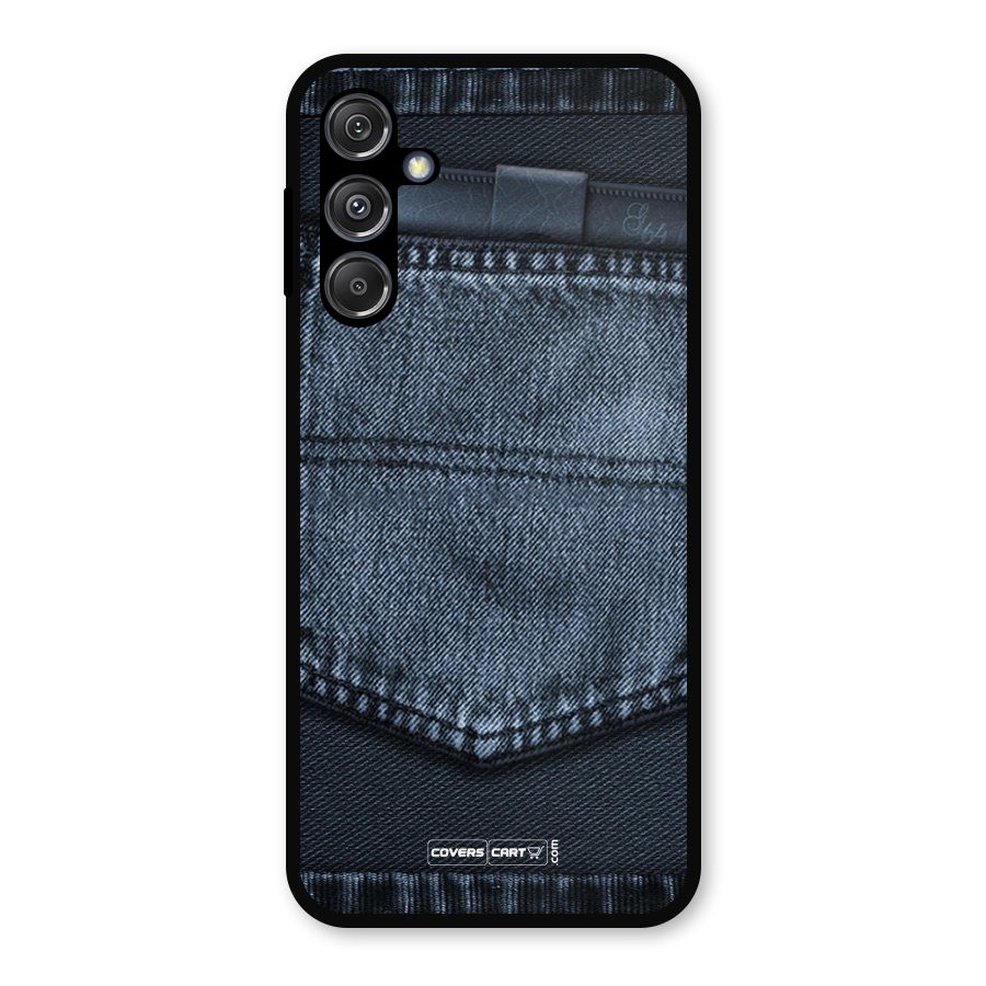 Blue Denim Metal Back Case for Galaxy M34 5G