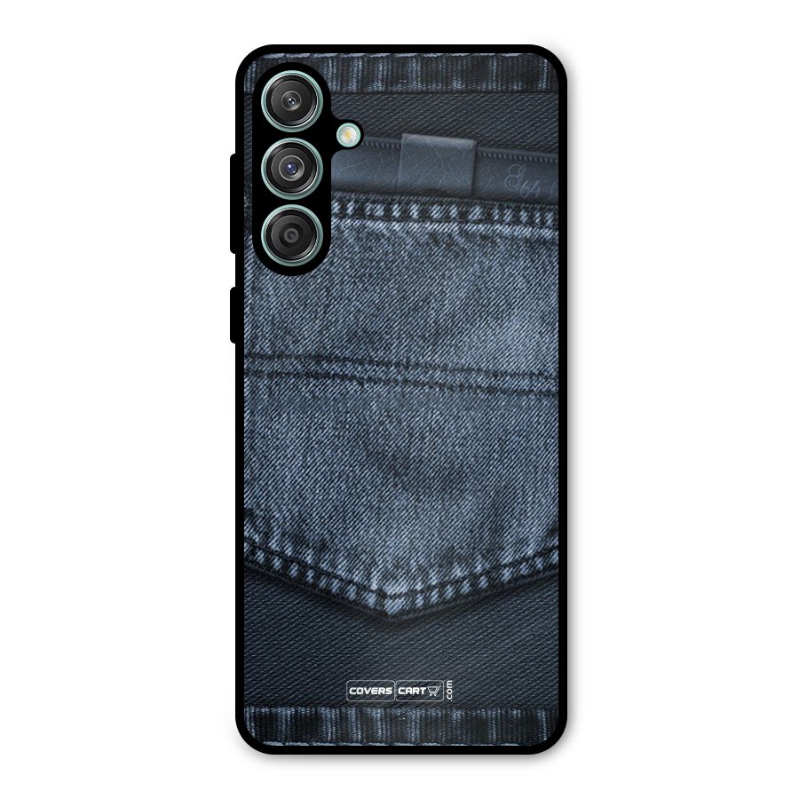 Blue Denim Metal Back Case for Galaxy M55 5G