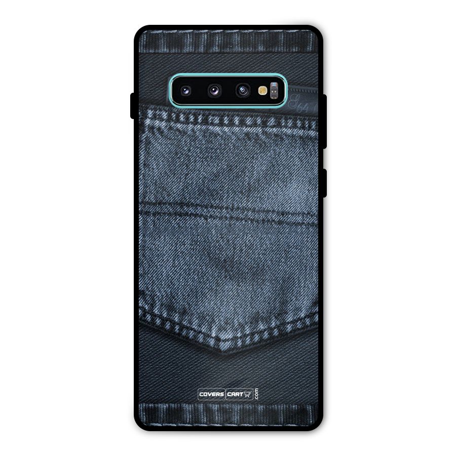 Blue Denim Metal Back Case for Galaxy S10 Plus