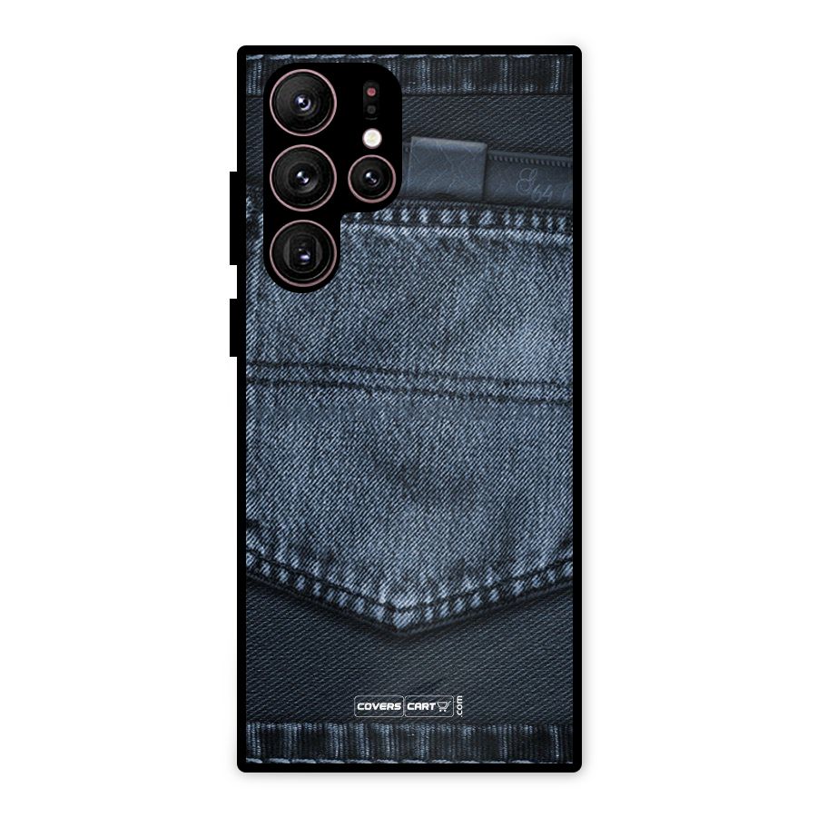 Blue Denim Metal Back Case for Galaxy S22 Ultra 5G