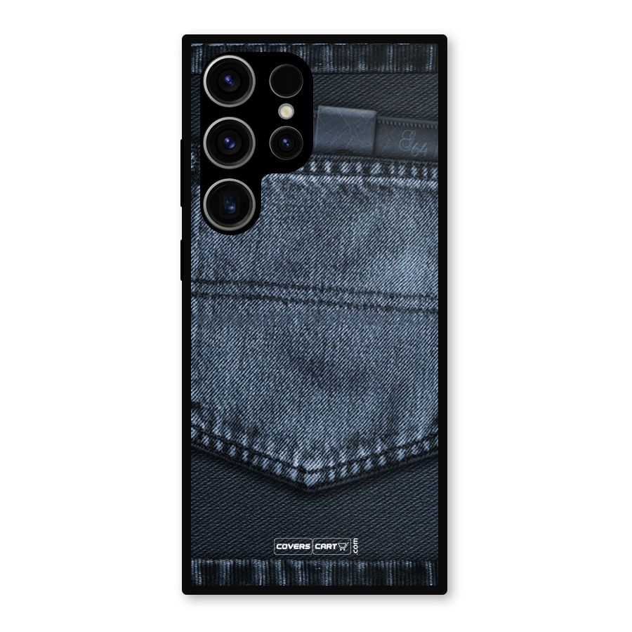Blue Denim Metal Back Case for Galaxy S23 Ultra