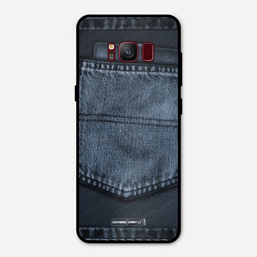 Blue Denim Metal Back Case for Galaxy S8