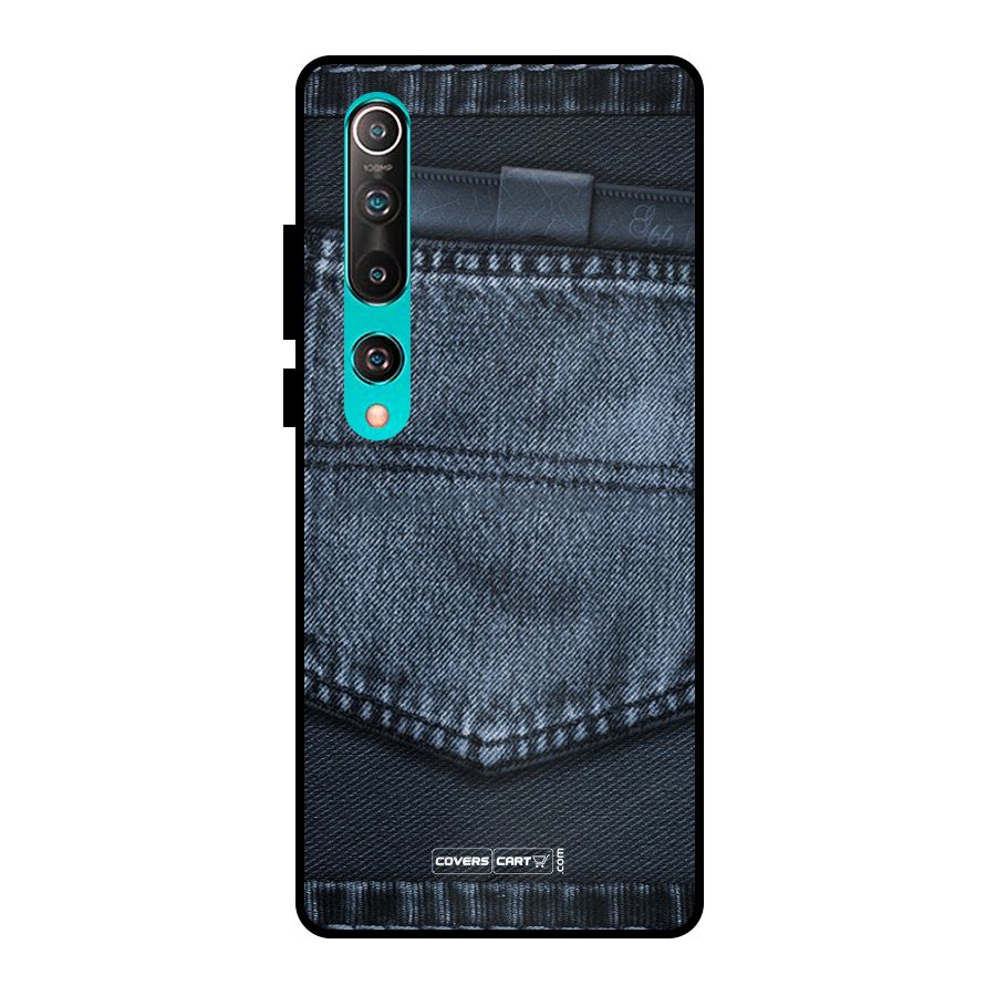 Blue Denim Metal Back Case for Mi 10