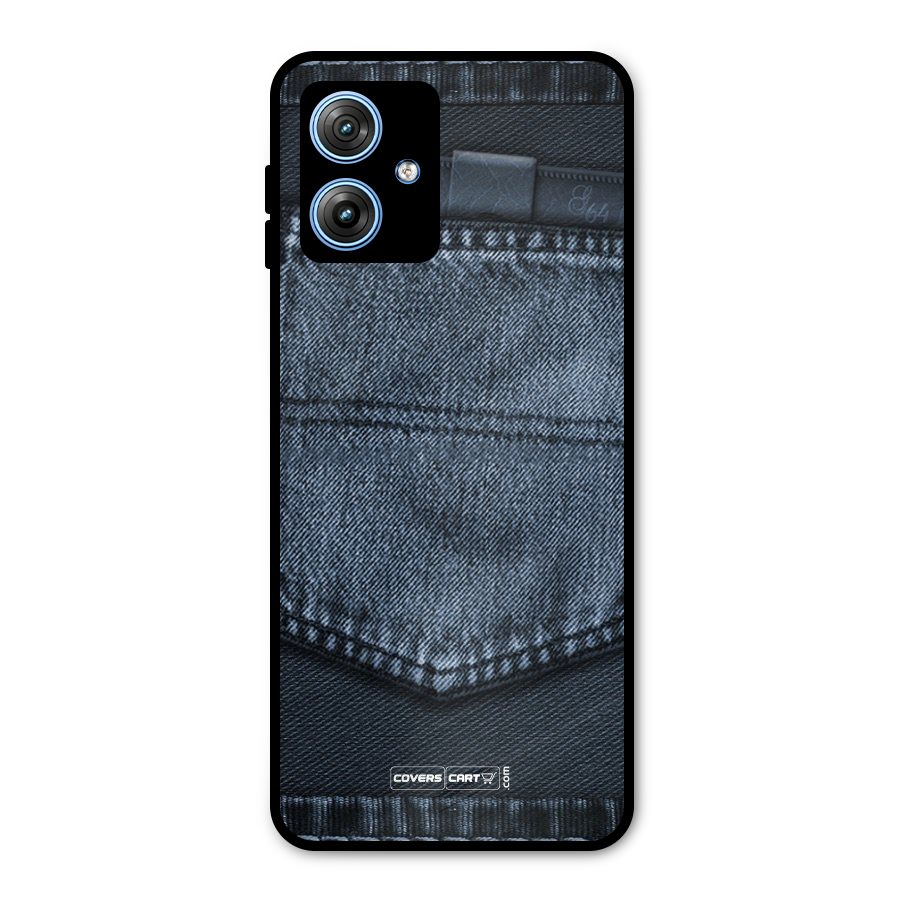 Blue Denim Metal Back Case for Moto G54