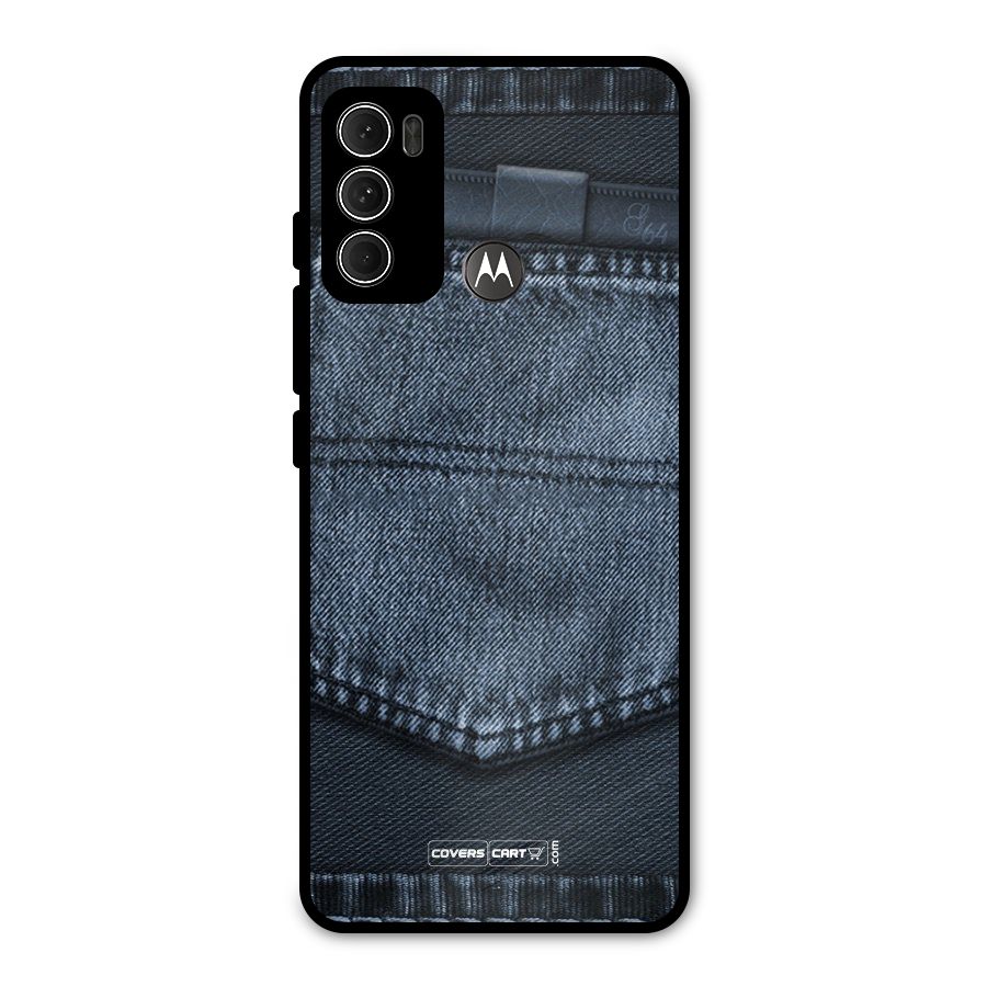 Blue Denim Metal Back Case for Moto G60