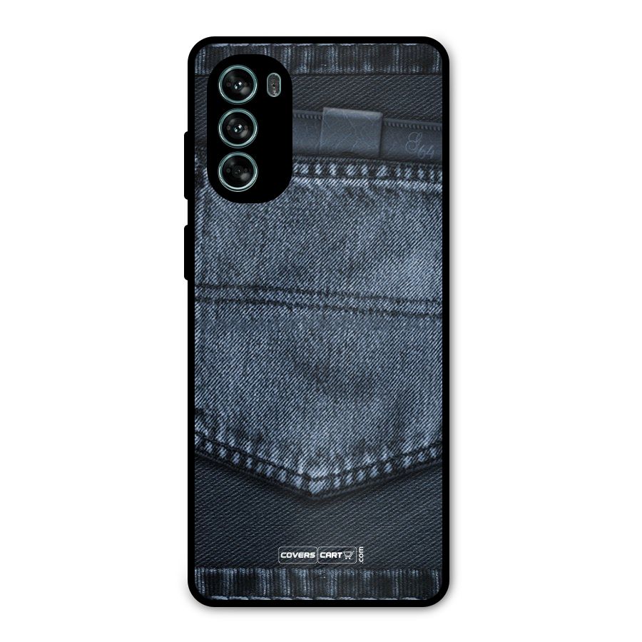 Blue Denim Metal Back Case for Moto G62