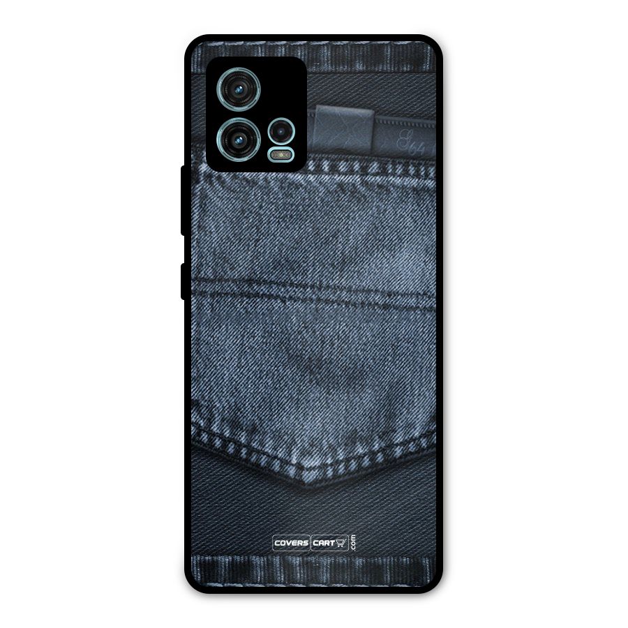 Blue Denim Metal Back Case for Moto G72