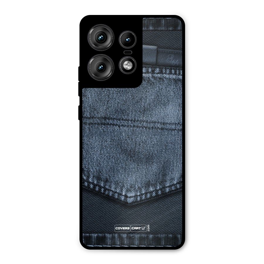 Blue Denim Metal Back Case for Motorola Edge 50 Pro