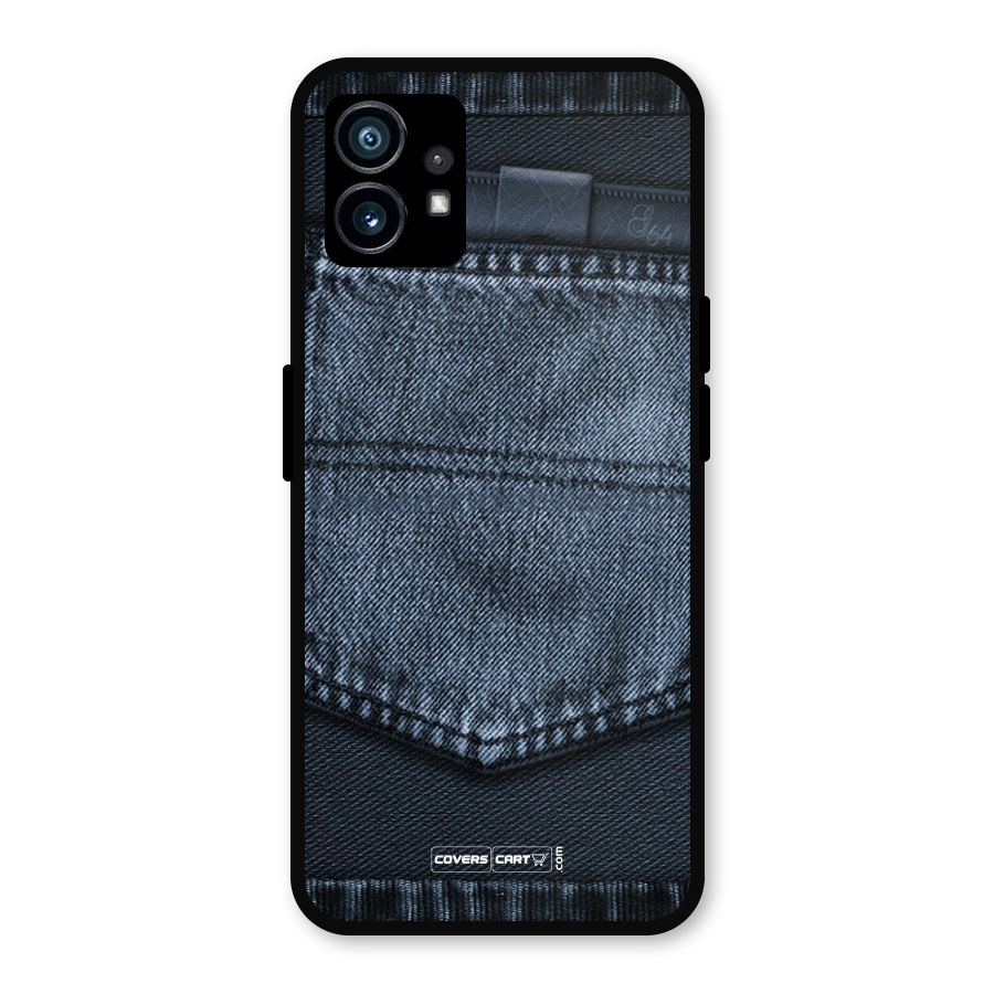 Blue Denim Metal Back Case for Nothing Phone 1