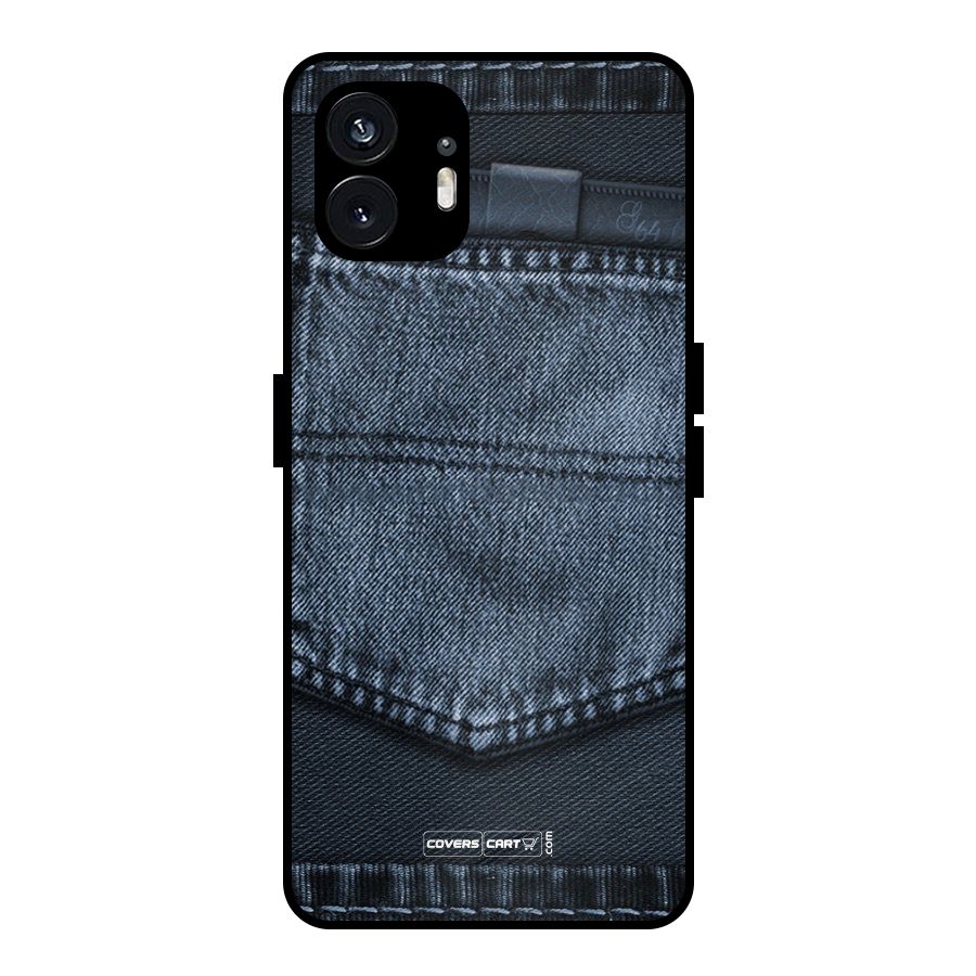 Blue Denim Metal Back Case for Nothing Phone 2